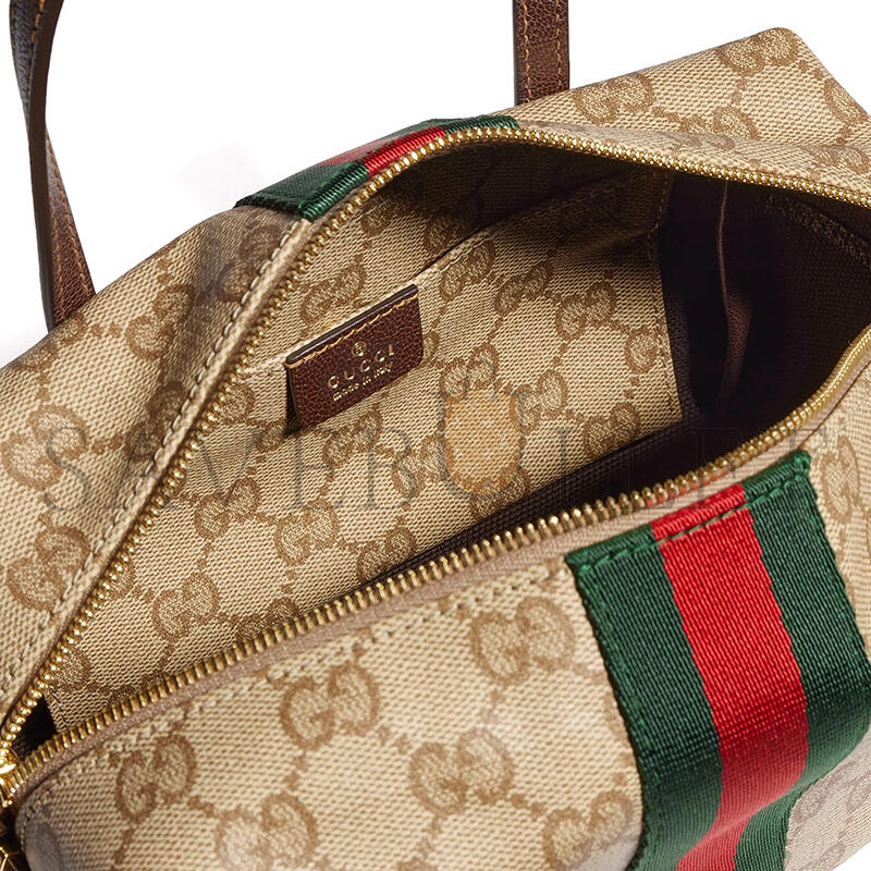 GUCCI MINI BOSTON BAG WITH WEB 876057 (19*11*10cm) GUCCI MINI BOSTON BAG WITH WEB 876057 (19*11*10cm)